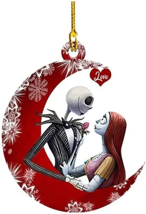 Nightmare Before Christmas Jack & Sally Hanging Ornament.