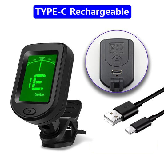 NEW for 2025 Rechargeable Head Stock Guitar Tuner for All Instruments -  Clip on.