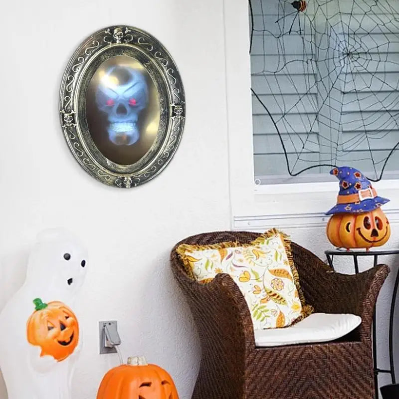 Motion-Activated Haunted Mirror – Indoor Halloween Horror Prop with Sound and Apparitions