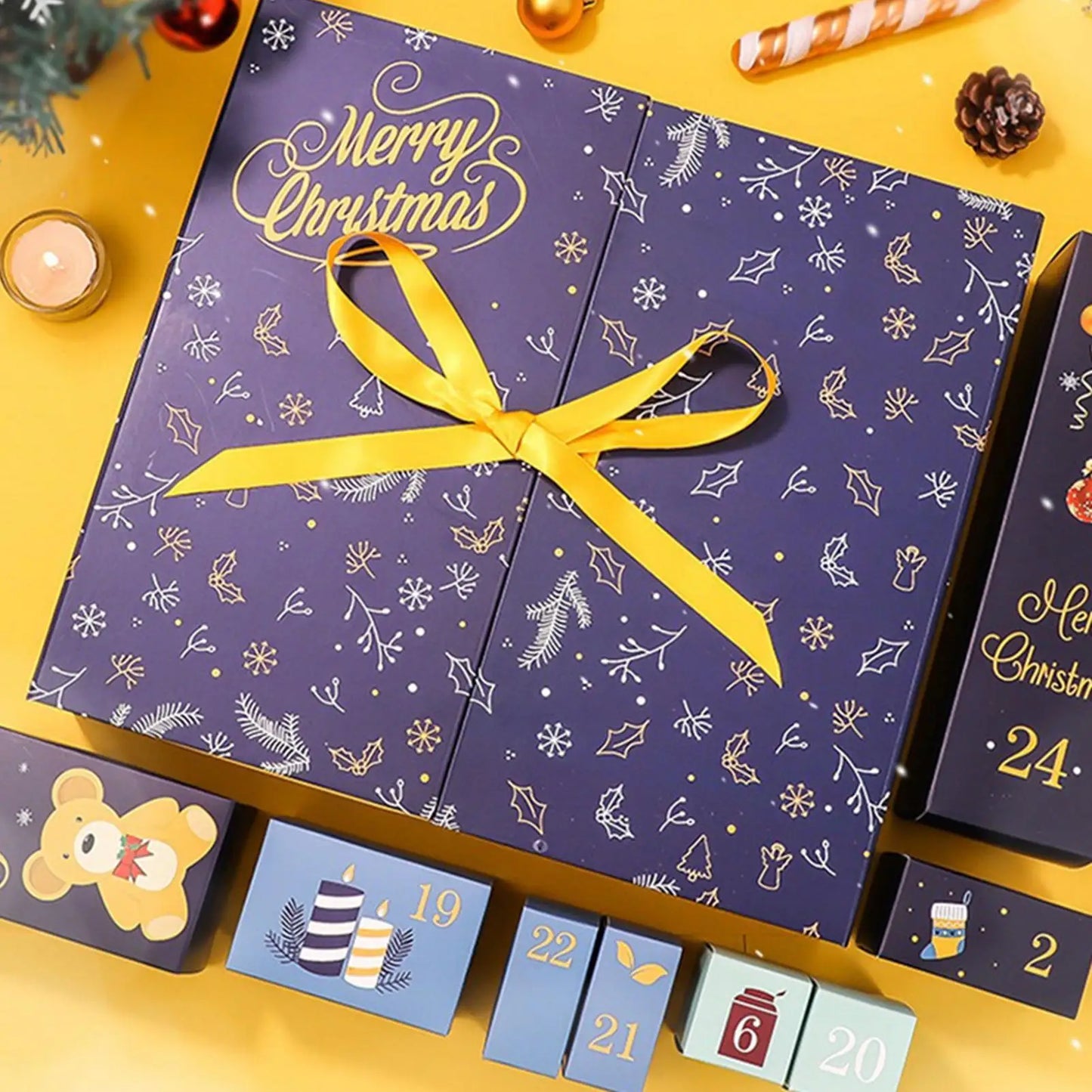 Holiday Countdown Box Set – 24 Fillable Kraft Boxes for Personalised Gifting and Festive Storytelling.