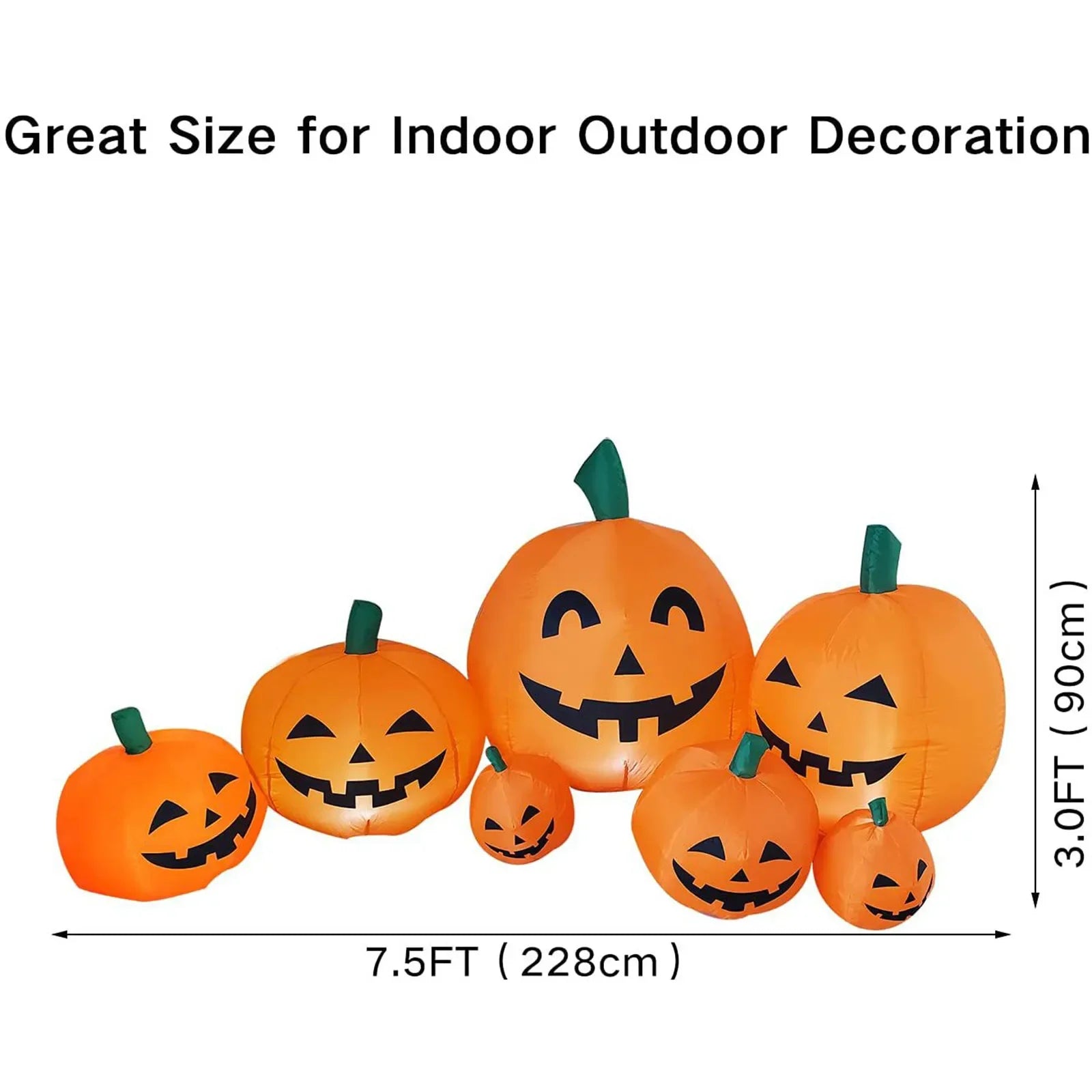 Giant 7.5FT Inflatable Halloween Pumpkin Stack with LED Lights – Perfect Outdoor Decoration for Festive Fun!