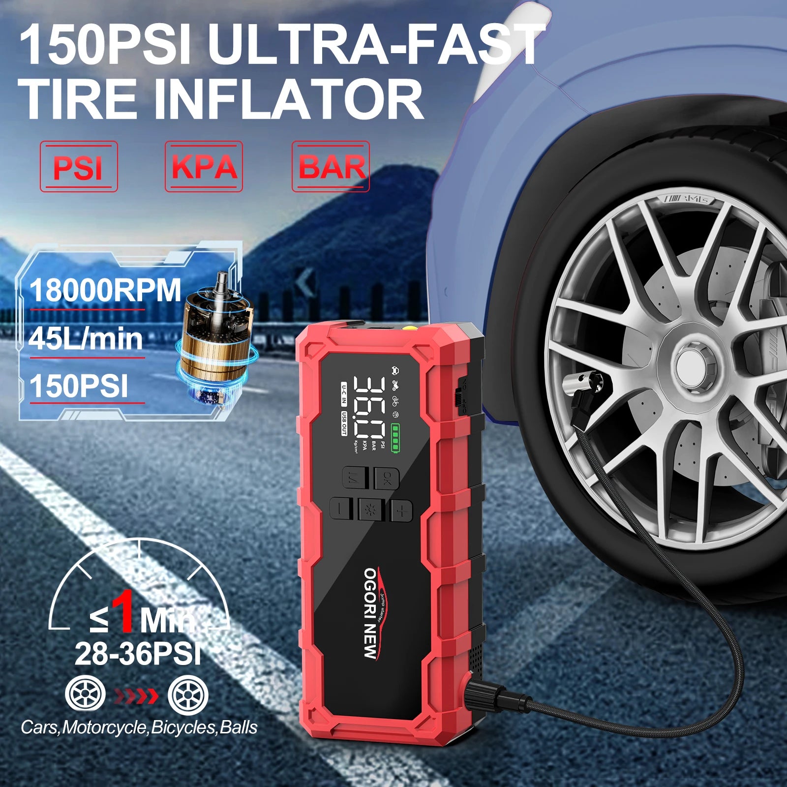 UltraBoost 7000A Car Jump Starter – All‑in‑One Roadside Rescue Tool.