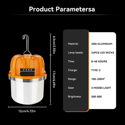 Dimmable LED Lantern - 3 Brightness Modes, Power Bank, 8-48hr Battery Life, Perfect for Outdoor Adventures! Buy One, Get One Free!.