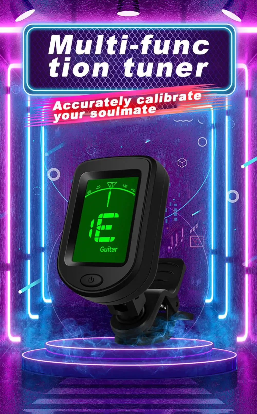 NEW for 2025 Rechargeable Head Stock Guitar Tuner for All Instruments -  Clip on.