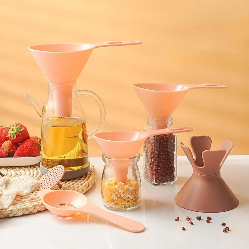 Three Funnels 6‑in‑1 Kitchen Funnel Set | Multifunctional & Space‑Saving