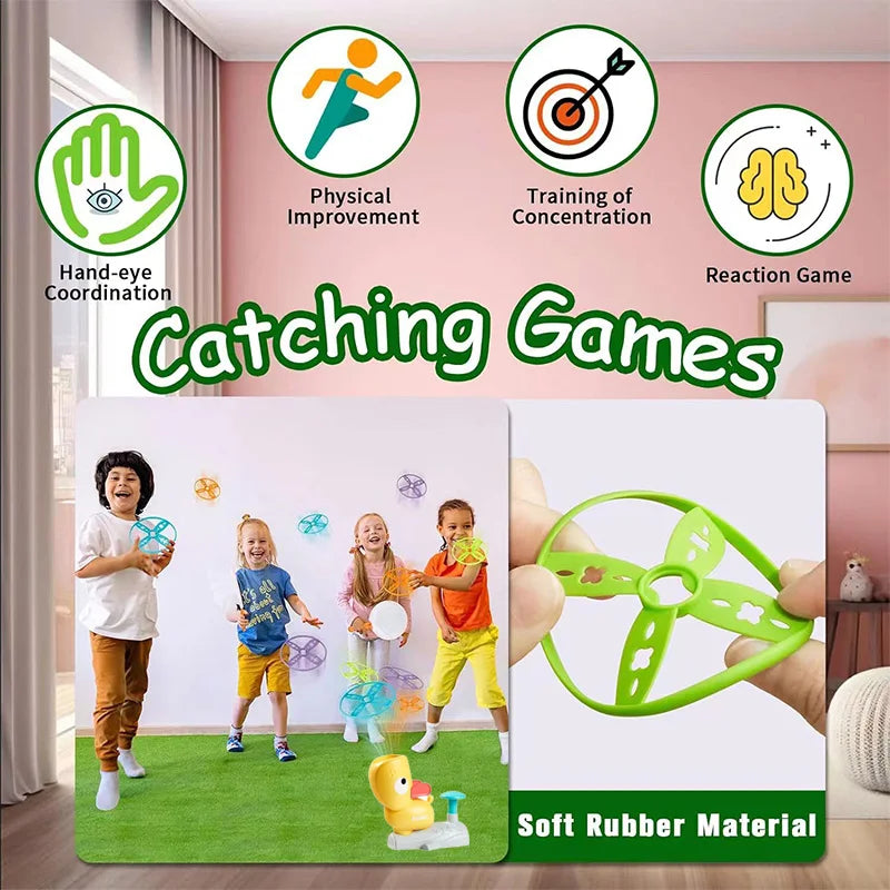 Run, Chase & Catch – Outdoor Flying Disc Launcher Toy for Active Kids (Ages 3+).