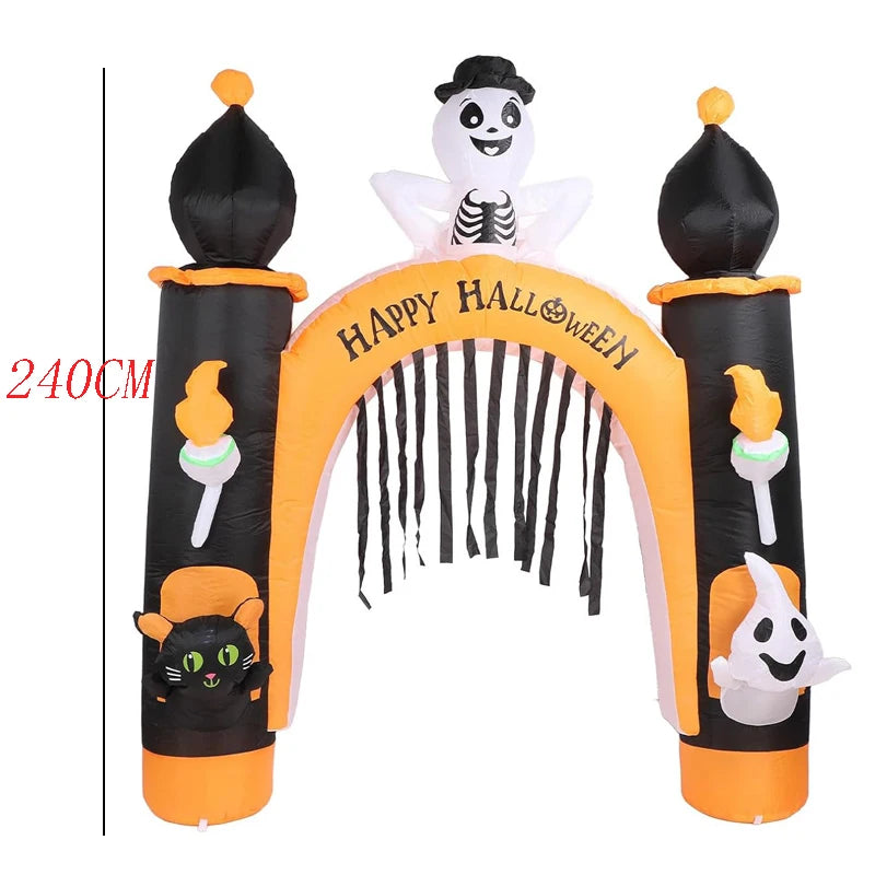  Outdoor Halloween Toys Decoration LED Lighted Inflatable Pumpkin Ghost Skeleton Skull Spider Halloween Party Proops