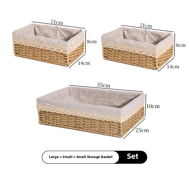 Wicker Storage Basket – Versatile Organizer for Toys, Clothes, Cosmetics & More