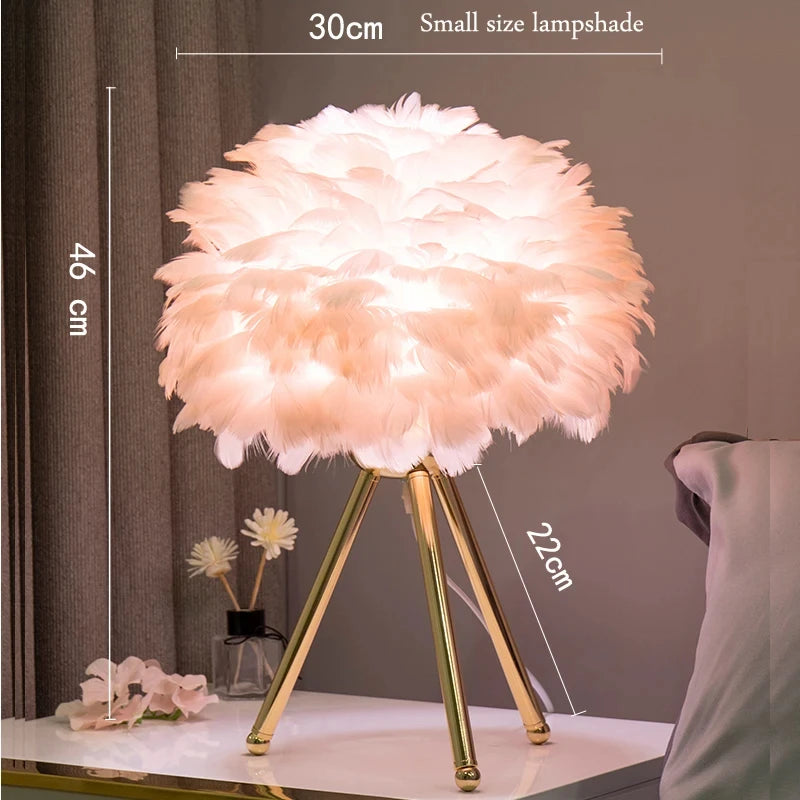 Feather Bedroom Table Lamp.