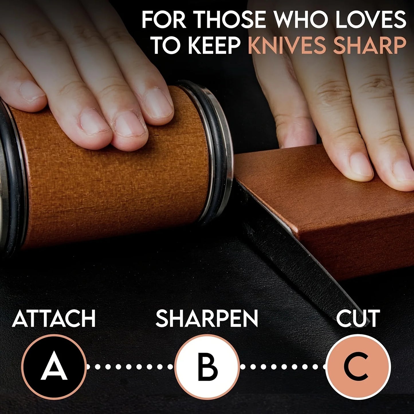 Rolling Knife Sharpener – Diamond-Coated, Magnetic Base & Precision Edge.