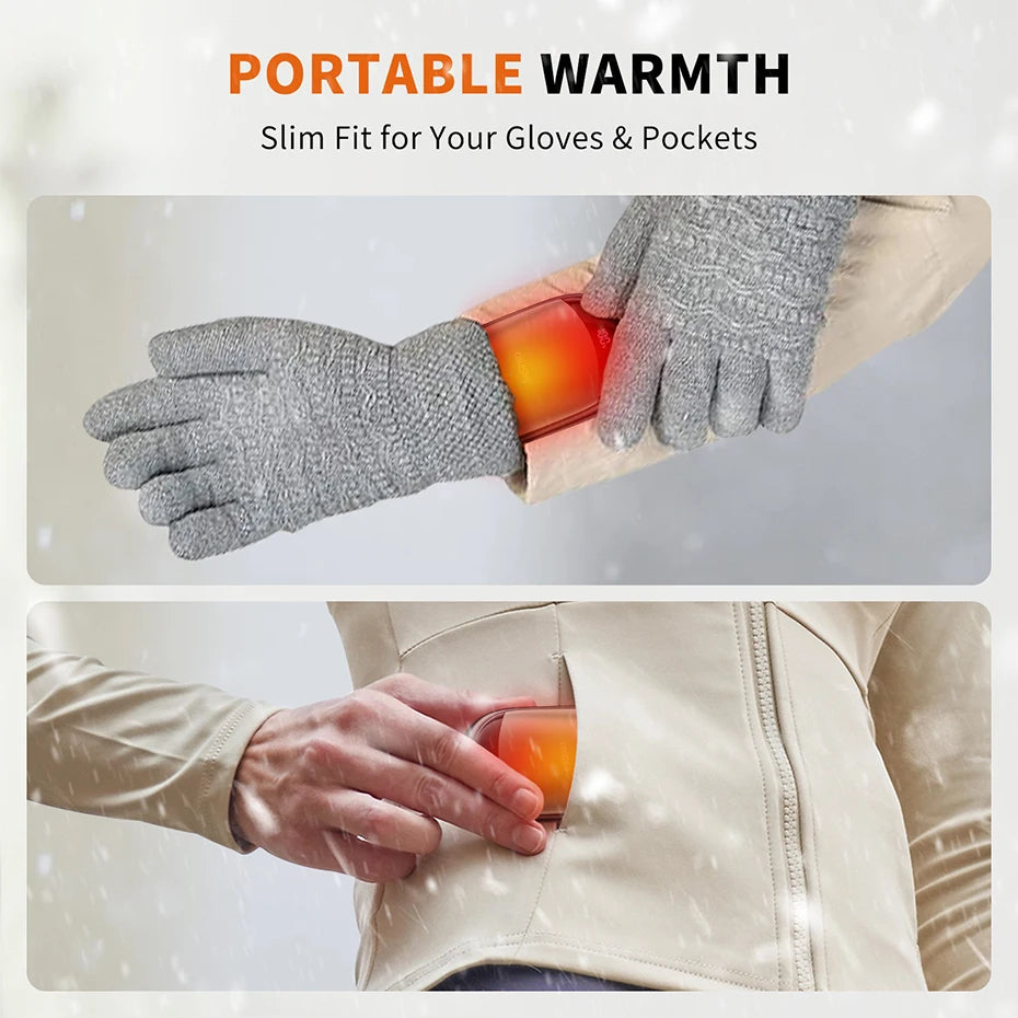2-in-1 Rechargeable Magnetic Hand Warmers – 2 Pack with Digital Display | Smart Winter Comfort for Commuting, Sports, and Gifting.