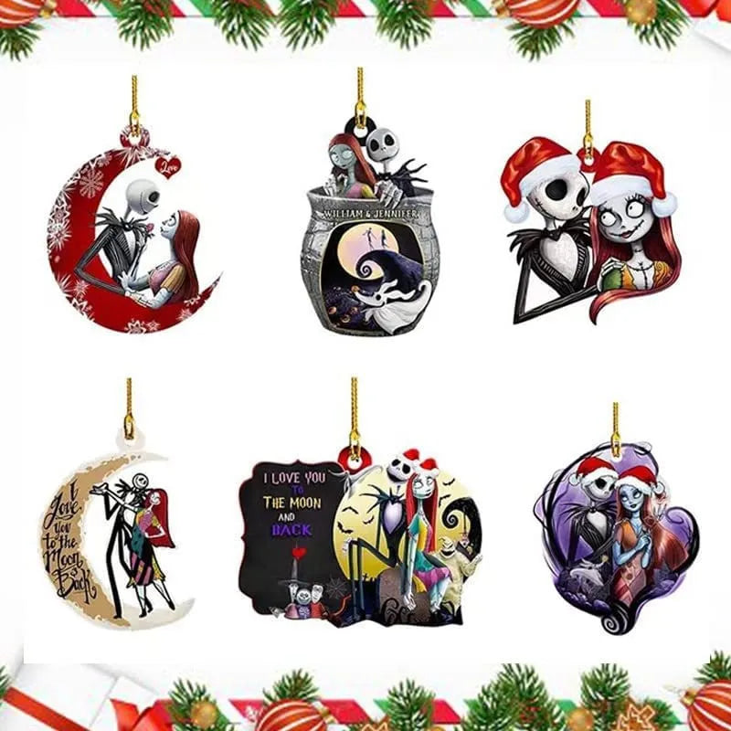 Nightmare Before Christmas Jack & Sally Hanging Ornament.