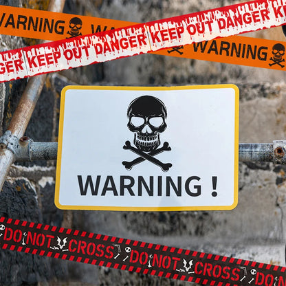 Halloween Danger Zone Warning Tape – 6M Spooky Party Prop for Windows, Walls & Haunted Decor