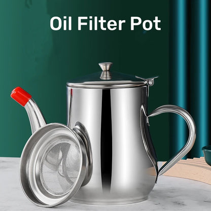 Stainless Steel Oil Filter Pot – Durable, Leak‑Proof Kitchen Storage.