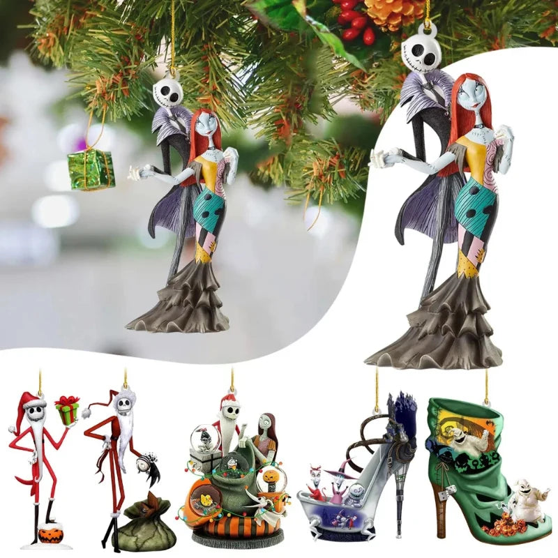 Nightmare Before Christmas Jack & Sally Hanging Ornament.