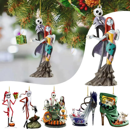 Nightmare Before Christmas Jack & Sally Hanging Ornament.