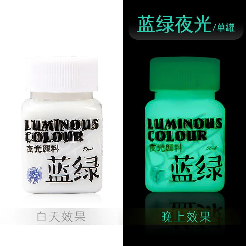 Fluorescent Glow-in-the-Dark Acrylic Paint Set for Canvas and Neon Decorations - Blacklight Art Supplies for Adults