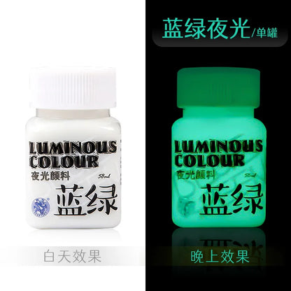 Fluorescent Glow-in-the-Dark Acrylic Paint Set for Canvas and Neon Decorations - Blacklight Art Supplies for Adults
