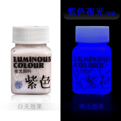 Fluorescent Glow-in-the-Dark Acrylic Paint Set for Canvas and Neon Decorations - Blacklight Art Supplies for Adults