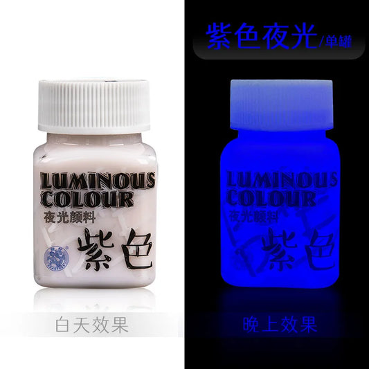 Fluorescent Glow-in-the-Dark Acrylic Paint Set for Canvas and Neon Decorations - Blacklight Art Supplies for Adults