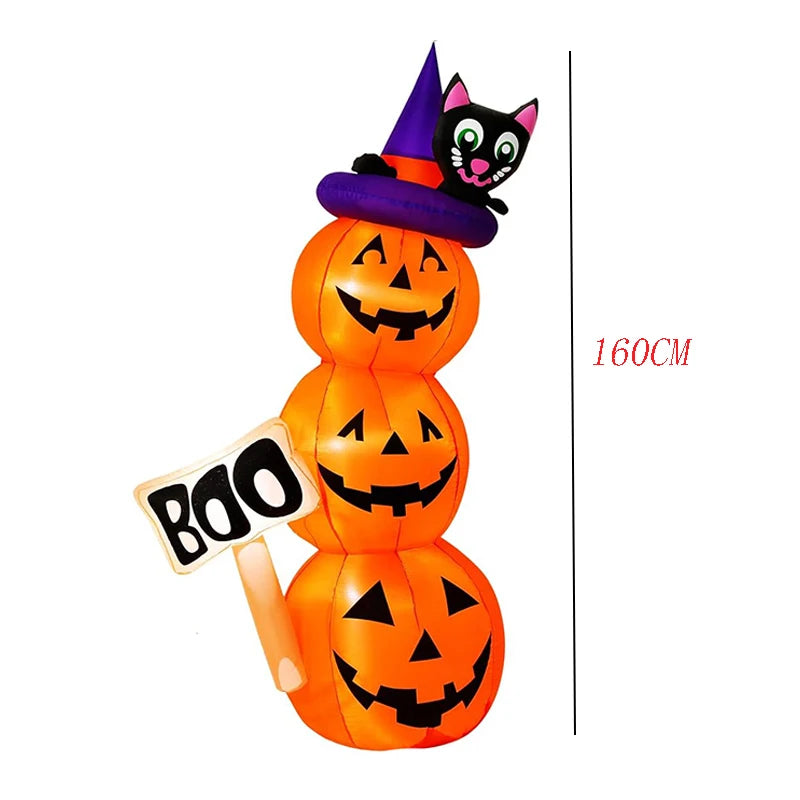  Outdoor Halloween Toys Decoration LED Lighted Inflatable Pumpkin Ghost Skeleton Skull Spider Halloween Party Proops