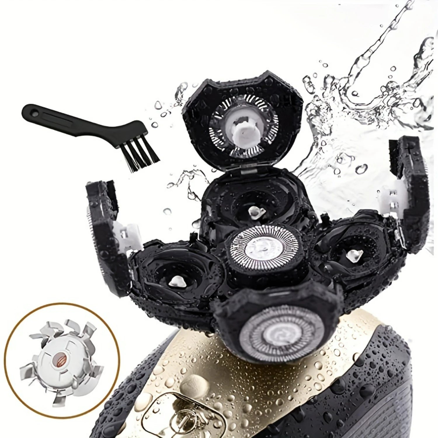 Ergonomic Rechargeable Multifunctional Men'S 5-In-1 Shaver - Wet/Dry Grooming Essentials for Bald Head Care