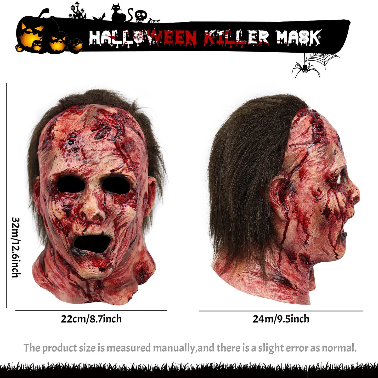 2025 Halloween Silicone Scary Ghoul / Zombie Mask - Funny Headgear for Parties and Events