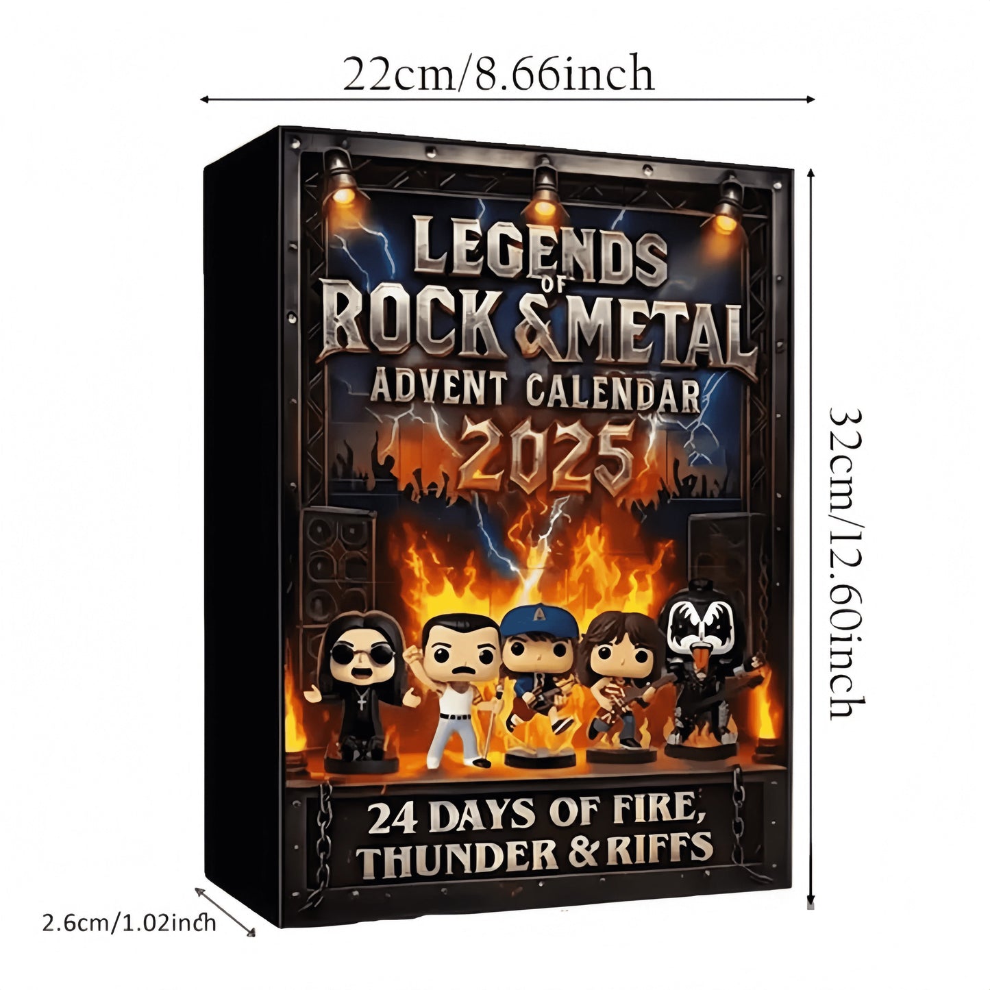 Rock & Metal Advent Calendar – 24 Days of Iconic Music Figures, Acrylic Collectible Ornaments, Christmas Countdown Gift for Fans.