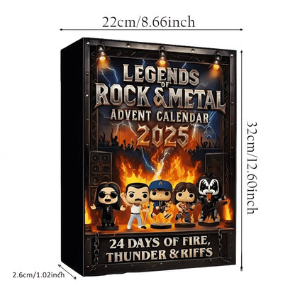 Rock & Metal Advent Calendar – 24 Days of Iconic Music Figures, Acrylic Collectible Ornaments, Christmas Countdown Gift for Fans.