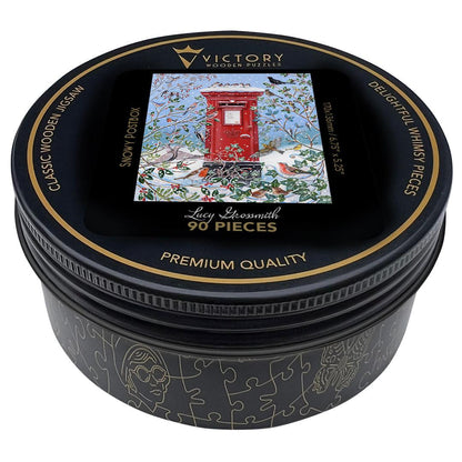 Snowy Postbox – Travel Mini Wooden Jigsaw Puzzle.