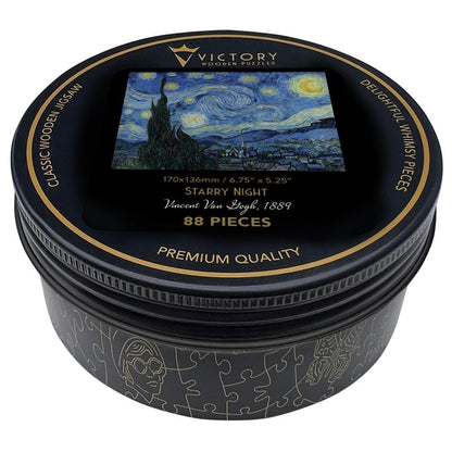 Starry Night – Travel Mini Wooden Jigsaw Puzzle, 88 Pieces.