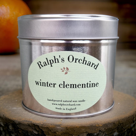 Winter Clementine candle, citrus & cassis fragrance, artisan hand‑poured in England