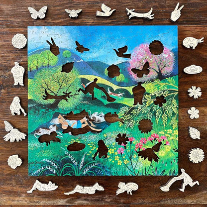 Sunny Suburban Sunday – Premium Wooden Jigsaw Puzzle, 254 Pieces.