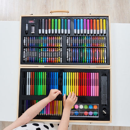 180 in 1 Painting Wooden Box Colorful Pen Set Art School Supplies For Children