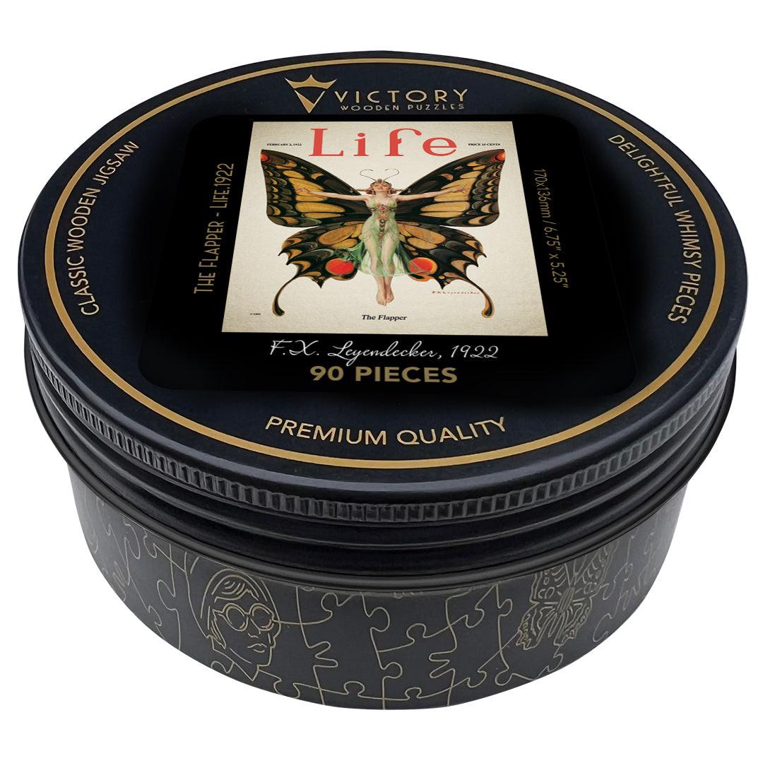 The Flapper – Life, 1922 – Travel Mini Wooden Jigsaw Puzzle, 90 Pieces.