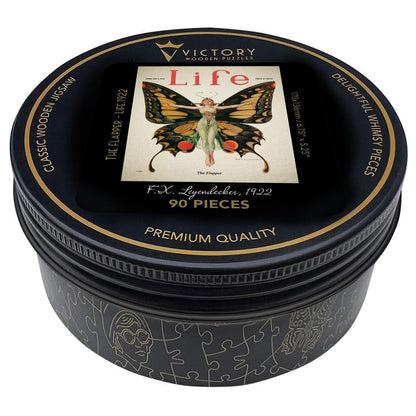 The Flapper – Life, 1922 – Travel Mini Wooden Jigsaw Puzzle, 90 Pieces.