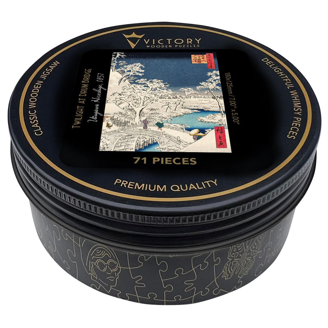 Twilight at Drum Bridge – Travel Mini Wooden Jigsaw Puzzle.