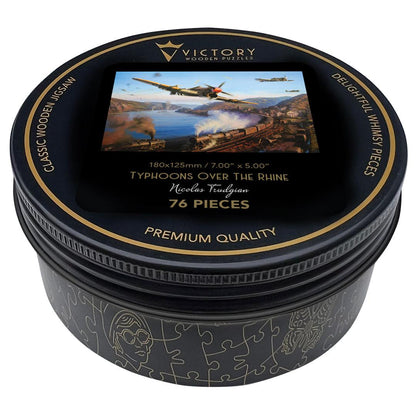 Typhoons Over The Rhine – Travel Mini Wooden Jigsaw Puzzle, 76 Pieces.