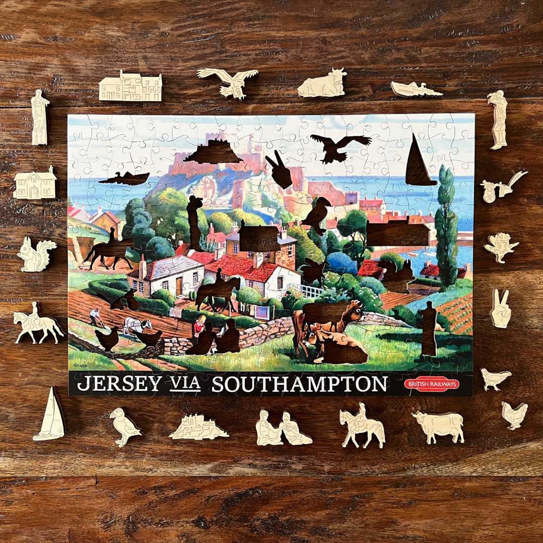 Vintage Poster – Jersey Wooden Jigsaw Puzzle.