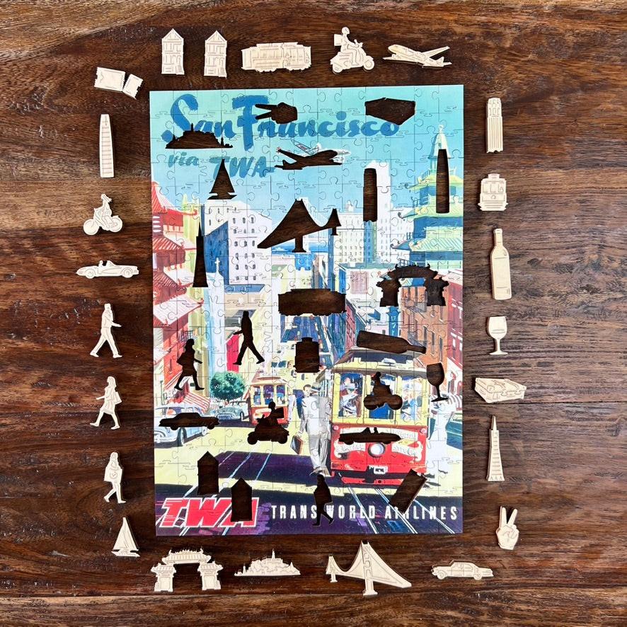 Vintage Poster – San Francisco Wooden Jigsaw Puzzle.