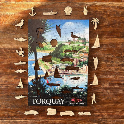 Vintage Poster – Torquay Wooden Jigsaw Puzzle.