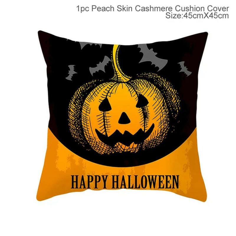 Halloween Cushion Covers – Cartoon Pumpkin, Bat & Ghost Design for Spooky Seasonal Decor