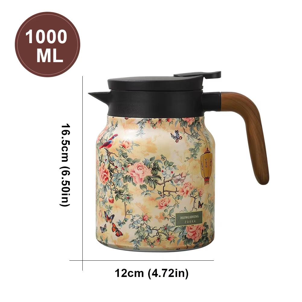 Steep in Style – Vintage Floral Tea Thermos with Built‑In Infuser.