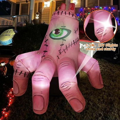 6FT Inflatable Halloween Giant Hand – LED Blow-Up Decoration for Garden, Lawn, and Indoor Displays