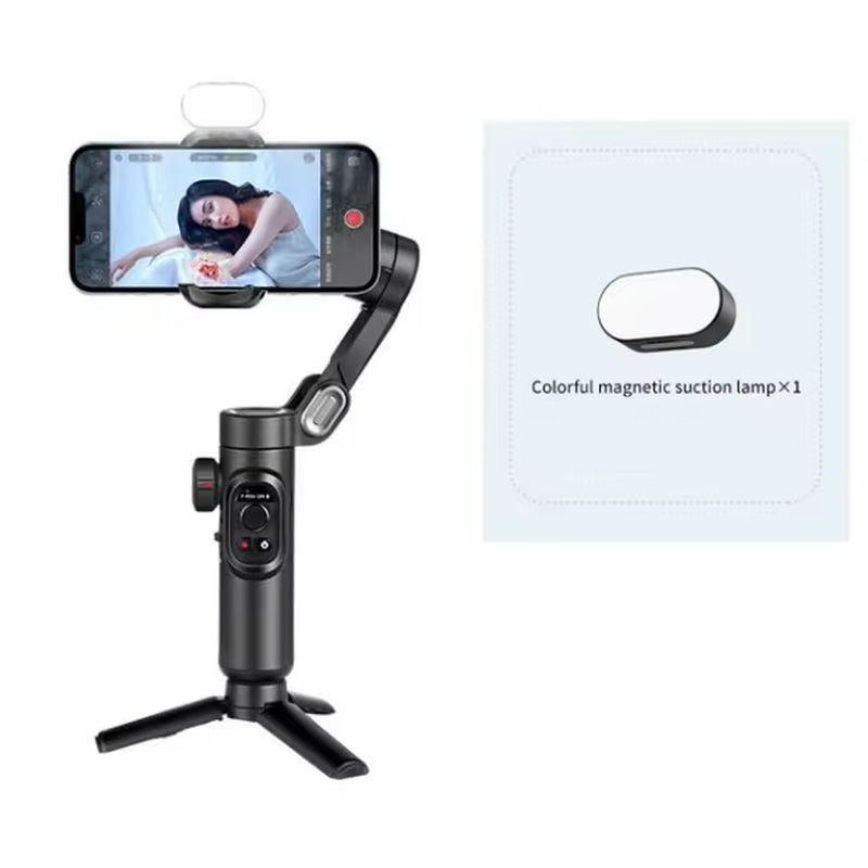 Smooth Your Shots! 🎥✨ The Ultimate 3-Axis Gimbal Stabilizer for Your Smartphone 📱 - Now with Face Tracking & Fill Light! Perfect for iPhone & Android! 💡👤