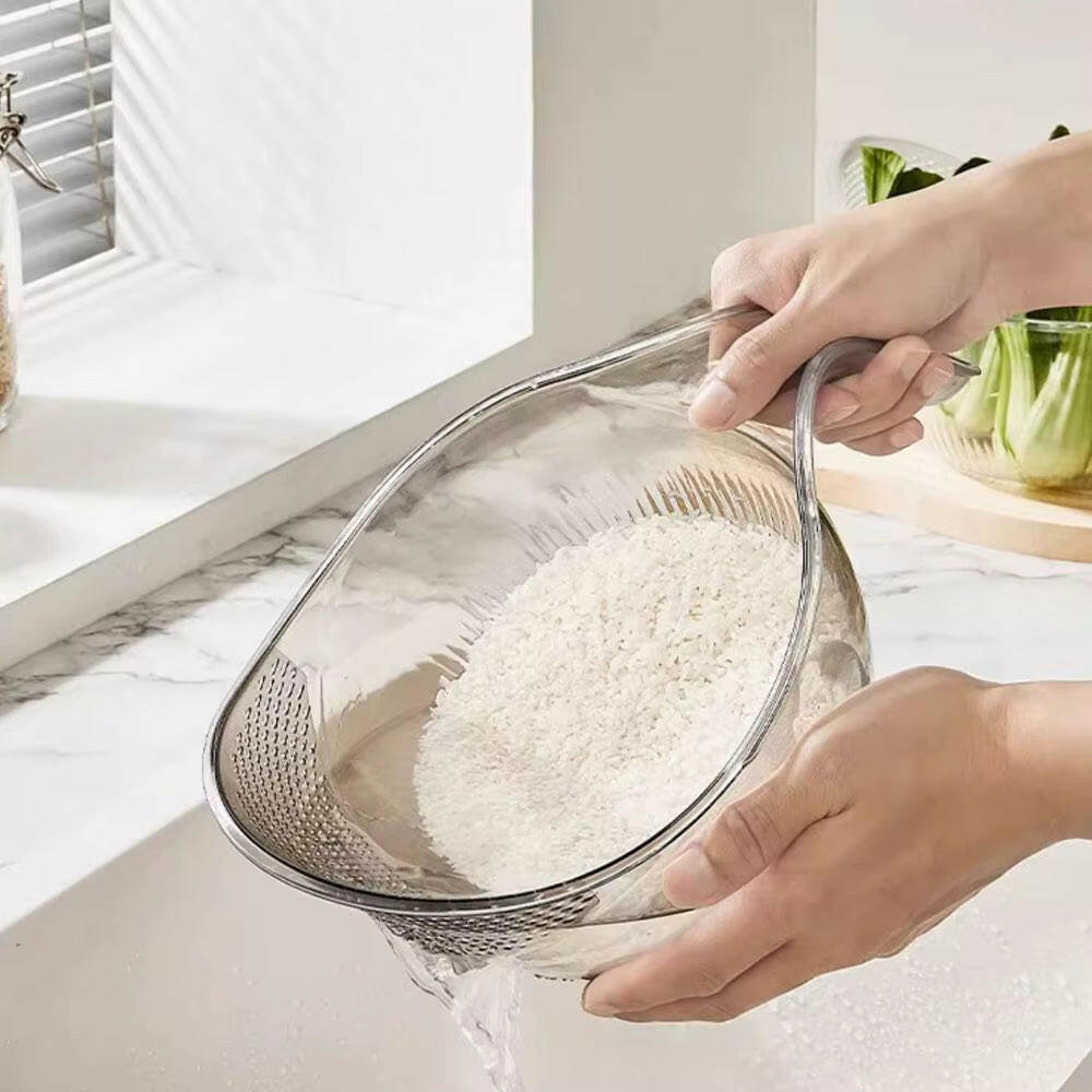 Transform Your Cooking Experience with Our Versatile Rice Washing Bowl - Durable Plastic Colander for Easy Food Prep!.
