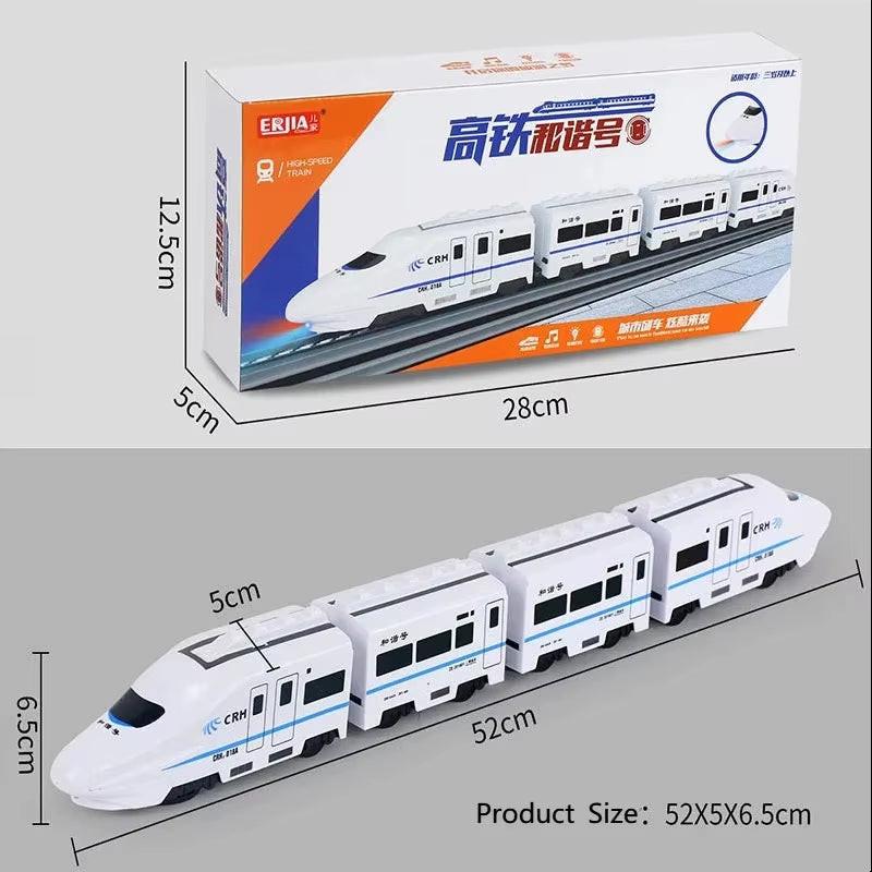 Nonstop Railway Fun – Kids Electric High‑Speed Train Toy with Lights, Sounds & 360° Bump‑and‑Go Action.