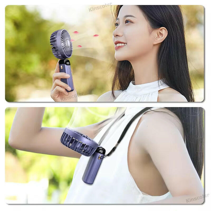 Portable USB Mini Fan with 5-Speed Airflow, LED Display & 7-Hour Battery Life! Stay Cool Anywhere Anytime.