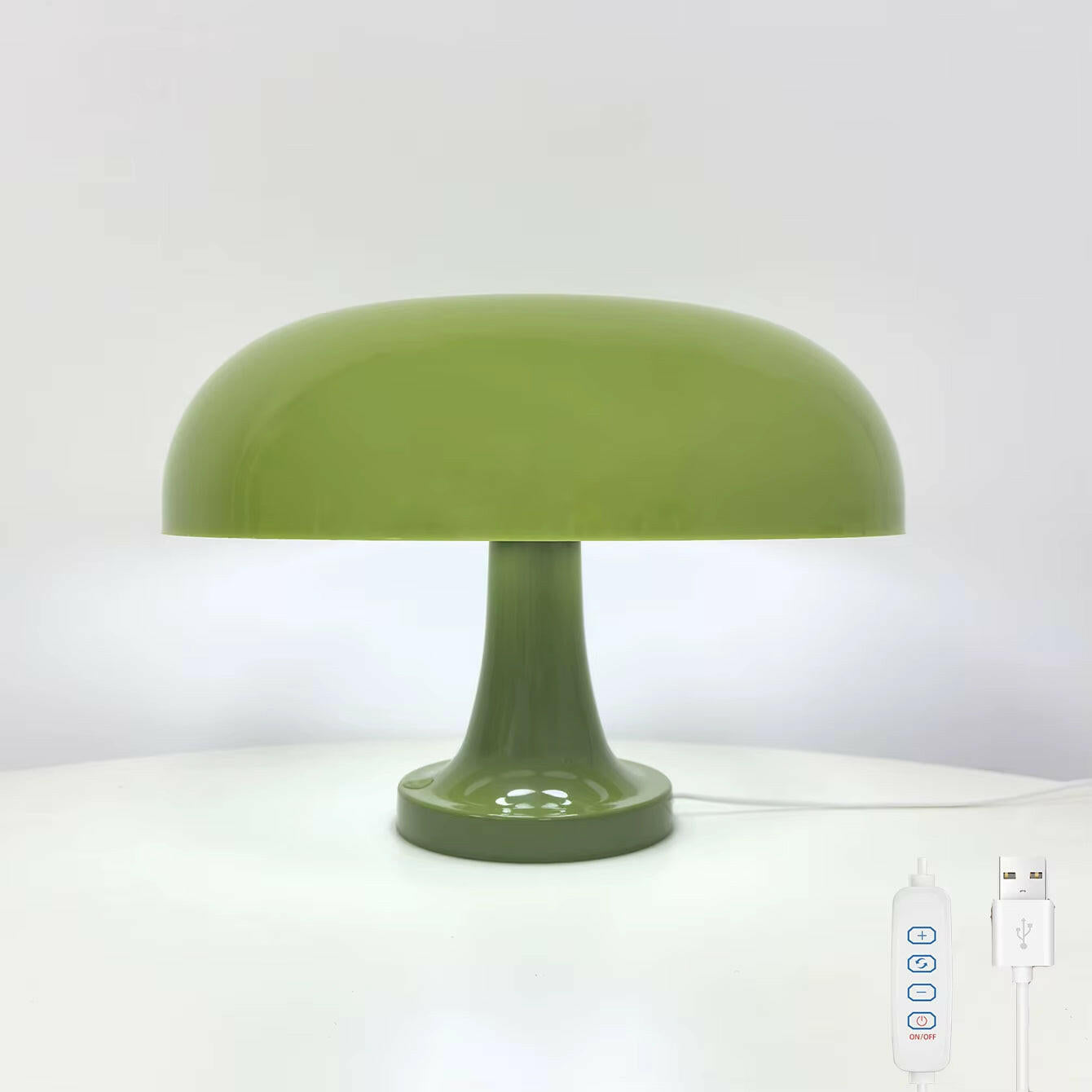 Mushroom Table Lamp - Modern Danish Design for Your Bedroom or Living Space - Eye-Catching Orange Accent Lighting.