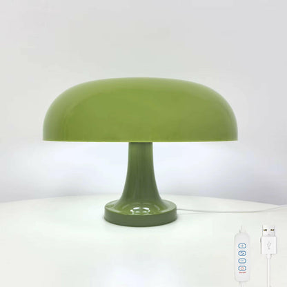 Mushroom Table Lamp - Modern Danish Design for Your Bedroom or Living Space - Eye-Catching Orange Accent Lighting.